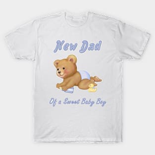 Crawling Teddy - New Dad of Boy T-Shirt